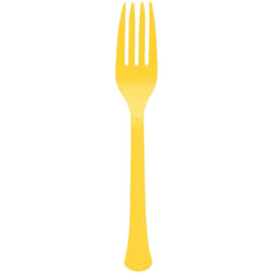 Amscan 801309 Premium Yellow Sunshine Plastic Forks  20ct