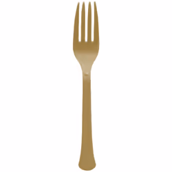 Amscan Premium Heavy Weight Plastic Forks Party Supplies  One Size  Gold