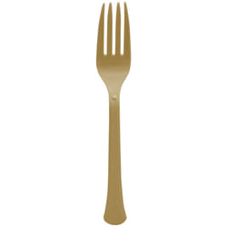 Amscan Premium Heavy Weight Plastic Forks Party Supplies  One Size  Gold