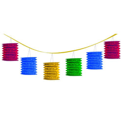 Amscan 221047 Tiki Island Lantern Garland  12 Ft.  Multicolor  1 Pc