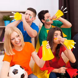 Yellow Plastic Megaphone (8.25"" x 6"") - 1 Pc - Eco-Friendly & Lightweight Design - Ideal For Sports Events  Parties & Cheerleading