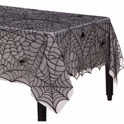 Amscan 570199 Midnight Lace Fabric Table Cover 1 piece