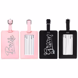 Bride and """"Groom"""" Just Married Luggage Tags | Wedding and Engagement Party