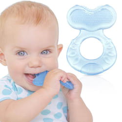 Nuby Silicone Teethe-eez Teether with Bristles  Includes Hygienic Case  Colors May Vary