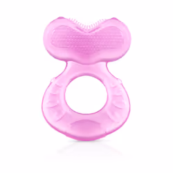 Nuby Silicone Teethe-eez Teether with Bristles  Includes Hygienic Case  Colors May Vary