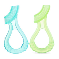 Nuby Soft Silicone Gum Massager with Hygienic Case  2-Pack  3 m+