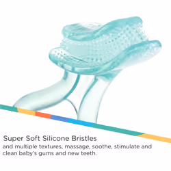Nuby Soft Silicone Gum Massager with Hygienic Case  2-Pack  3 m+