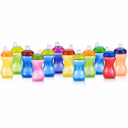 Nuby 2-Pack No-Spill Easy Grip Cup, 10 Ounce, Colors May Vary