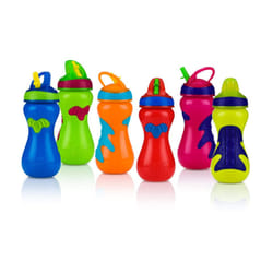 Nuby Flip-It Top Gator Grip Plastic Sipper, 15 Ounce, Colors May Vary