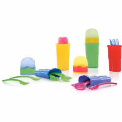 Nuby 9Piece Fork and Spoon Travel Set Colors May Vary