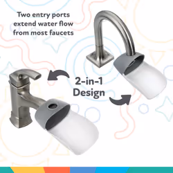 Nuby 2-in-1 Faucet Extenders for Toddlers - 2 Pack - Sink Extension for Bathroom or Kitchen - Helps Water Reach Kids for Handwashing