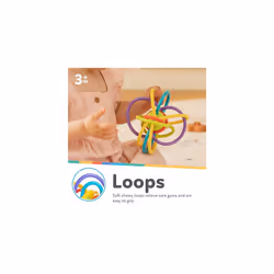 Nuby Lots A Loops Sensory Multicolor Teether and Baby Rattle Toy - 3+ Months - Baby Teething Toy