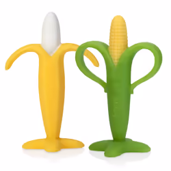 Nuby Soothing Banana & Corn Teether 2 Pack 3+ Months