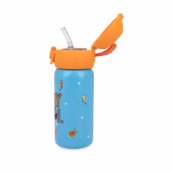 Nuby Thirsty Kids No Spill Flip-It Active Stainless Steel Travel Cup  14 Oz  Stay Cool Print