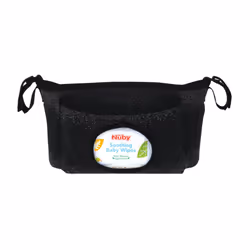 Nuby Eco Baby Stroller Organizer - Includes Carabiner - Stroller Accessories for Babies and Toddlers - Black