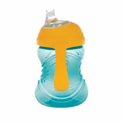 Nuby Clik-It Soft Spout No-Spill Training Sippy Cup with Handles - (2-Pack) 10 oz - 4+ Months - Aqua/Red/Orange