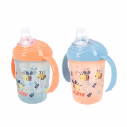 Polypropylene (PP) Grip N Sip Water Bottle - No Spill Sippy Cup 240ml / 8oz Twin Handle Dishwasher and Microwave Safe Suitabl ...