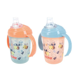Polypropylene (PP) Grip N Sip Water Bottle - No Spill Sippy Cup 240ml / 8oz Twin Handle Dishwasher and Microwave Safe Suitable Beaker for 4 Months