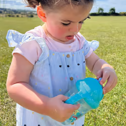 Flip N Sip Water Bottle - No Spill Sippy Cup 240ml / 8oz Twin Handle Weighted Straw Dishwasher Safe Suitable Beaker for 6 Months Plus (Snails, Pack of