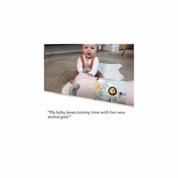 Animal Adventures Tummy Time Pillow Sensory Toys BabySafe Mirror Suitable from Birth