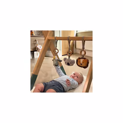 Nuby Animal Adventures Wooden Play Gym Ã¢ Activity Baby Suitable from Birth with Toys for Sensory Development, One Size