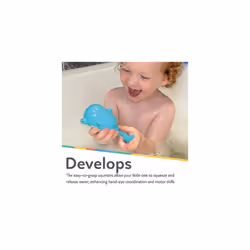 Dolphin Soaker & Squirters Baby Bath Toy - Imaginative Play | Early Development | Easy to Hold