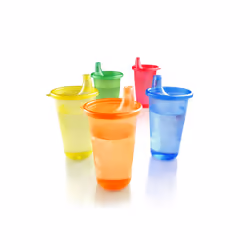 Nuby 6 Pack Reusable Cups with Lids, 10 Ounce