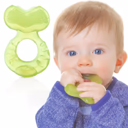 Nuby Silicone Teethe-eez Teether with Bristles Includes Hygienic Case Green (Pack of 1)