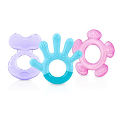 Nuby 3 Step Soothing Teether 3 Piece Set- Front  Middle  Back Teeth Teething- Pink/Purple  3 m+