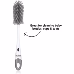 Nuby Baby Bottle Cleaning Brush. 2 in 1 Bottle and Teat Cleaning Brush with Hygiene Stand