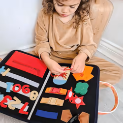My Busy Book Sensory Toy for 3 year olds. Montessori Activity Board. Educational Toddlers Toys