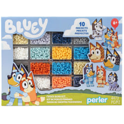 Perler 80-57182 Bluey Fused Bead Deluxe Box Kit  10 Unique Patterns  Multicolor  4473 Pieces