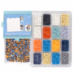 Perler 80-57182 Bluey Fused Bead Deluxe Box Kit  10 Unique Patterns  Multicolor  4473 Pieces