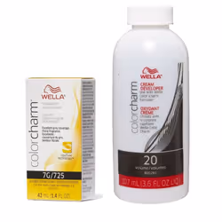 3.6oz) Wella Color Charm Haircolor 7G Sunlight Blonde Brown - 7G + Developer (Vol. 20