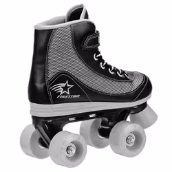 Roller Derby Firestar 1378-02 Youth Boys and Girls Quad Roller Skates  Size 2  Black/Gray