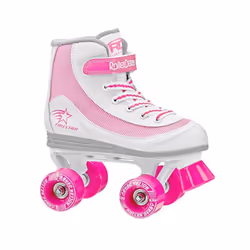 Roller Derby Firestar Youth Girl's Quad Roller Skates, White/Pink, UK Size 1