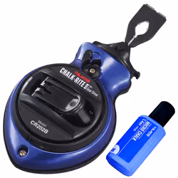 TAJIMA Chalk Line - Chalk-Rite II Chalk Box with Ultra Thin 0.5mm Snap Line & Five Gear Quick Retrieval - CR202B-P