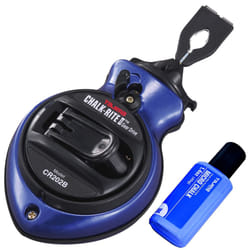 TAJIMA Chalk Line - Chalk-Rite II Chalk Box with Ultra Thin 0.5mm Snap Line & Five Gear Quick Retrieval - CR202B-P