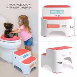 Prince Lionheart Dual Height UPPY2 Two Step Stool for Potty Training Kids and Toddlers to Wash Hands - Portable Non Slip Children and Toddler Stepping