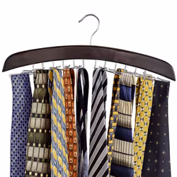 Richards Wooden Tie Rack Hanging Organizer for Mens Closet Accessories Space Saving Necktie Holder for Storage and Display ...