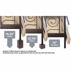 Richards Homewares 98041000 Espresso Wood Bed Lifters (Set of 4) Fits 2.75 x 2.75 Bed Feet