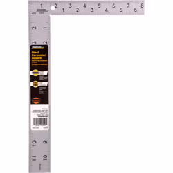 Johnson Level & Tool CS10 Professional Easy-Read Steel Carpenter Square, 8" x 12", Silver, 1 Square