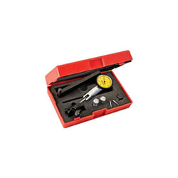 Starrett 3809MAC Dial Test Indicator with Dovetail Mount,4 Attachments, and 2 Extra Contacts, 32mm Yellow Dial, 0.8mm Range, 0.01mm Graduation