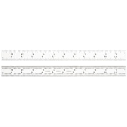 C604R-12 Spring Tempered Steel Rule with Inch Graduations  4R Style Gr