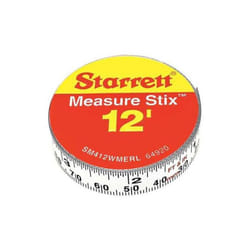 L.S Starrett 681-SM412WMERL 0.5 in. x 3.65 m 12 ft. Right to Left Metric Measure Stix
