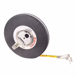 Starrett Closed Reel Long Line Tape with Nylon Rollers Rewind Mechanism and Folding Hook Ring - 30m Length 3/8 Width 1mm ...