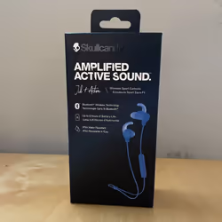 SKULLCANDY JIB+ ACTIVE HEADPHONES WIRELESS IN-EAR BUDS W/ MIC - BLUE