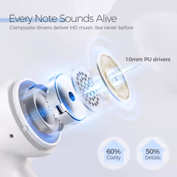 MPOW MX3 TRUE WIRLELESS BLUETOOTH IN-EAR HEADPHONES BUDS STEREO - WHITE