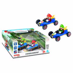 Carrera Pull & Speed 15813018 Official Licensed Kids Mario Kart Toy Car Pull Back Vehicle for Ages 3 and Up - Mach 8 Mario/Ma ...