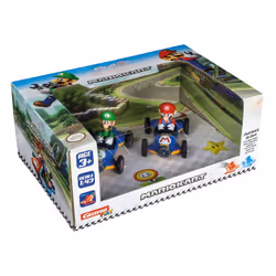 Carrera Pull & Speed 15813018 Official Licensed Kids Mario Kart Toy Car Pull Back Vehicle for Ages 3 and Up - Mach 8 Mario/Mach 8 Luigi